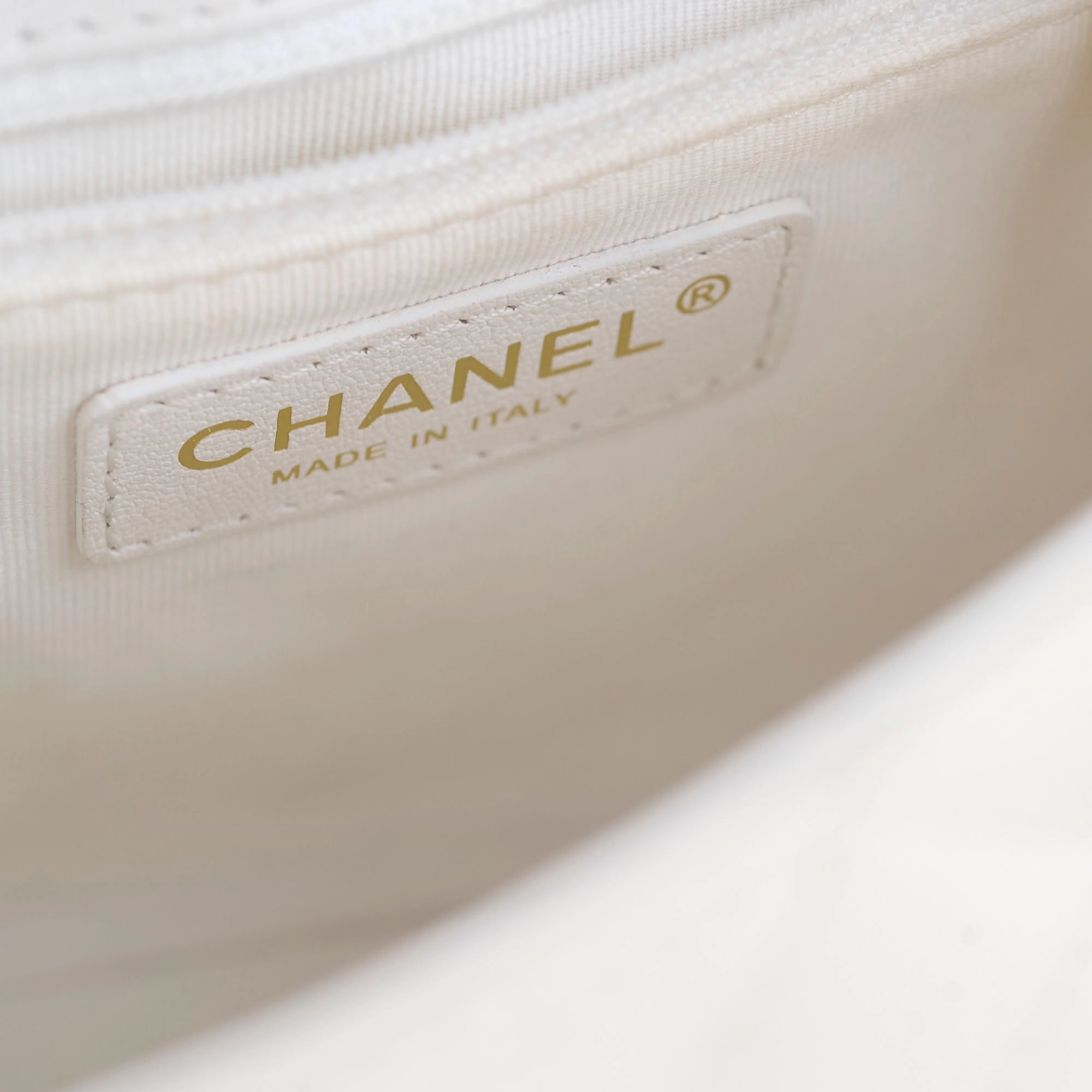 Chanel Mini Patent Shoulder Bag White