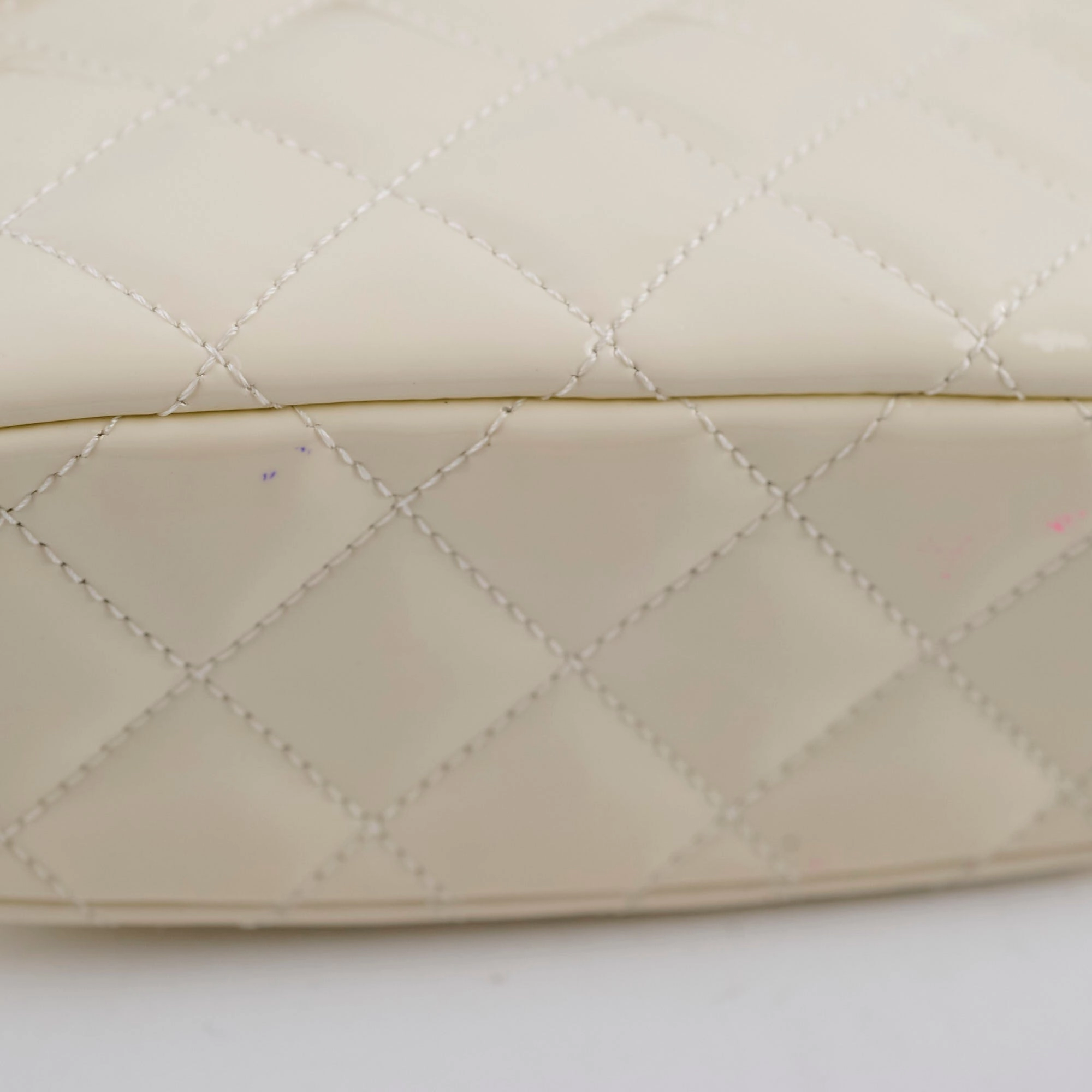 Chanel Mini Patent Shoulder Bag White