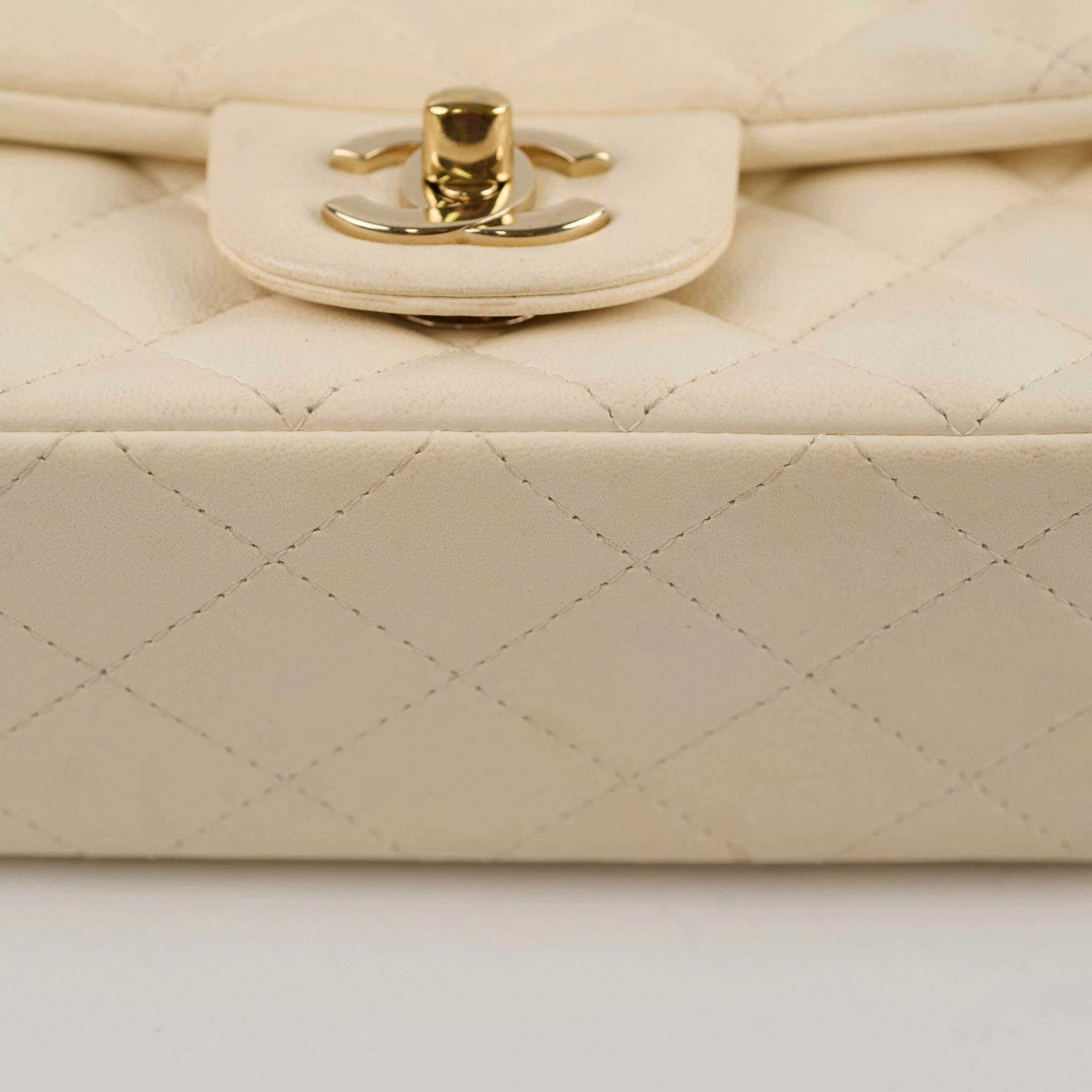 Chanel Mini Rectangular Lambskin Ivory Series Microchip