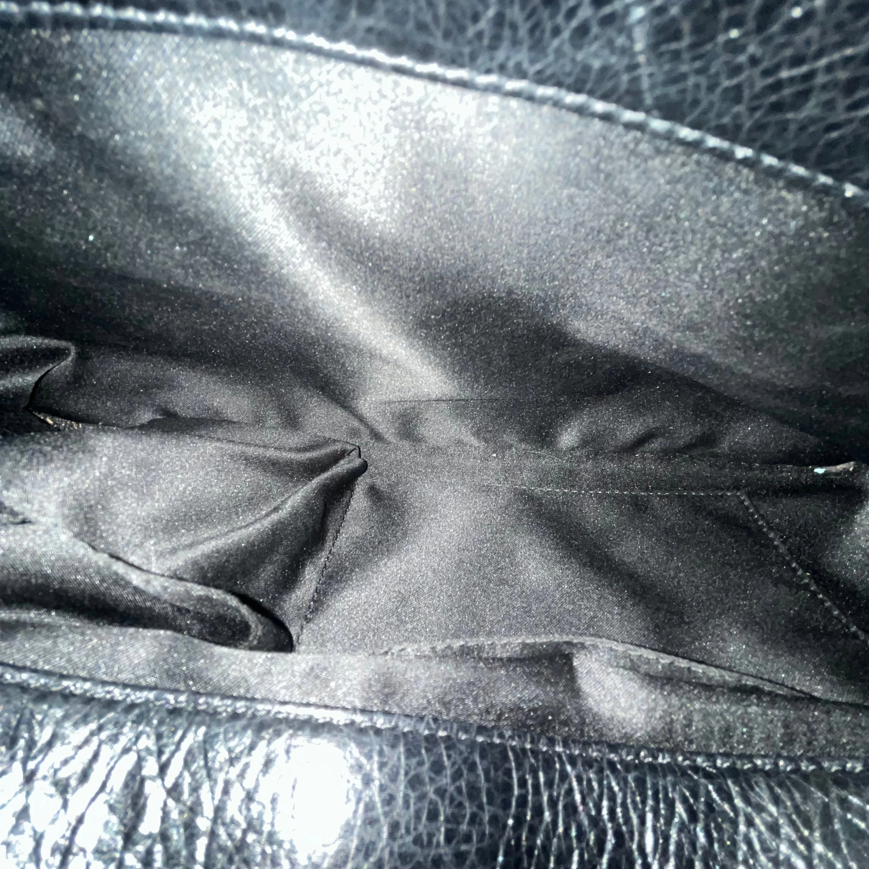 CHANEL On The Road Small Black Quilted Glazed Leather Tote