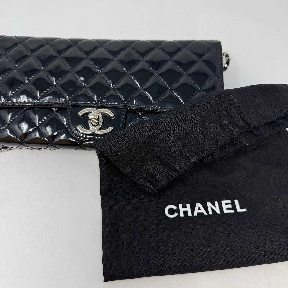 Chanel Patent Chocolate Bar Shoulder Bag