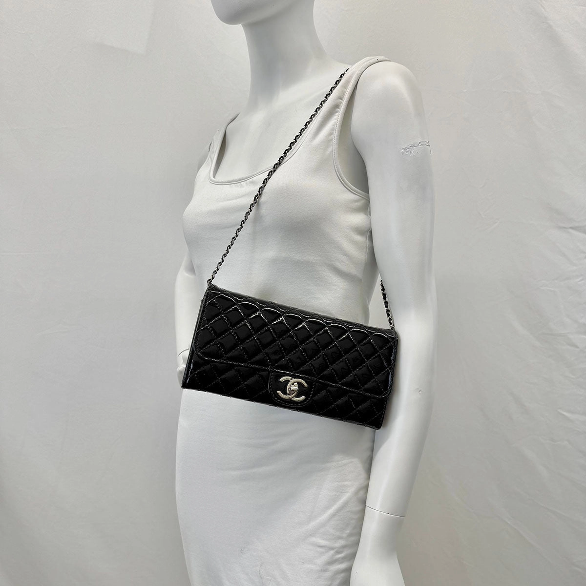 Chanel Patent Chocolate Bar Shoulder Bag