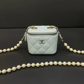 Chanel Preloved HY120 Blue Cube Mini Crossbody Bag