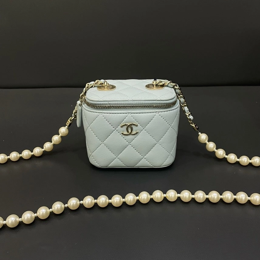 Chanel Preloved HY120 Blue Cube Mini Crossbody Bag