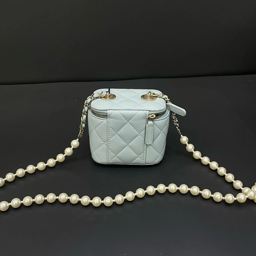 Chanel Preloved HY120 Blue Cube Mini Crossbody Bag