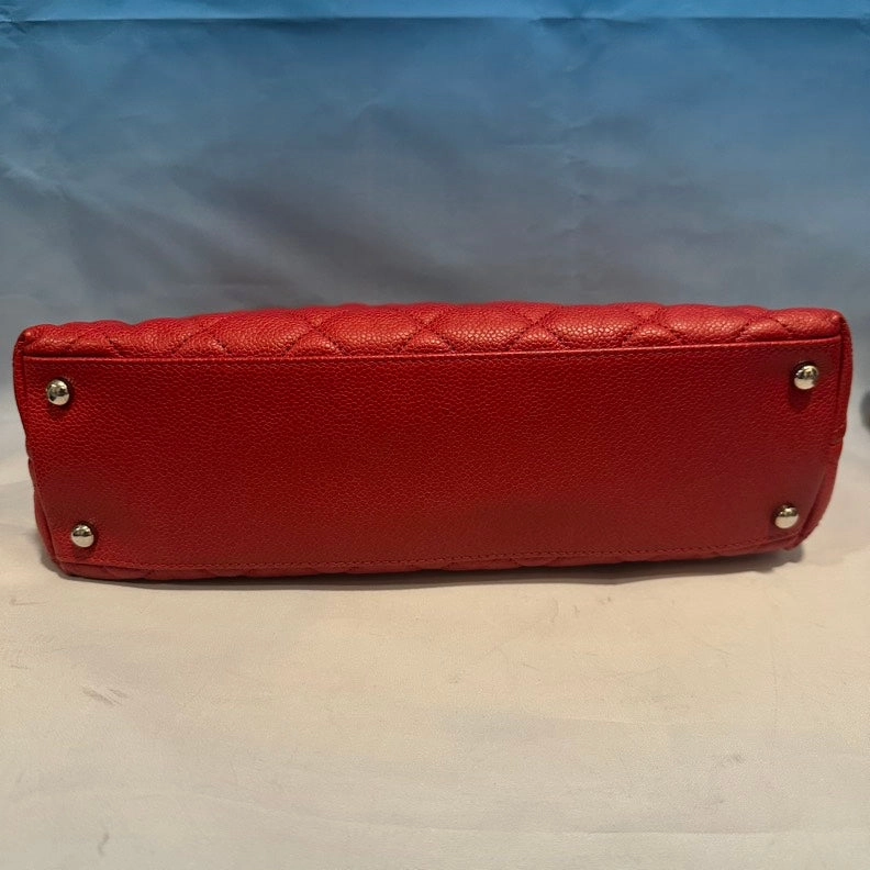 Chanel Preloved Quilted Red Leather Shoulder Bag