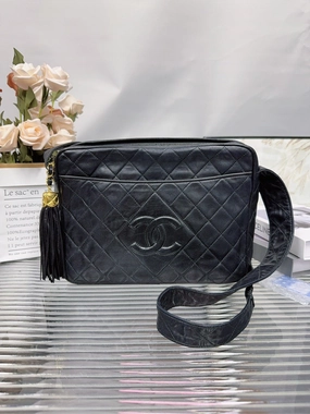 Chanel Quilted Black Leather Crossbody Bag