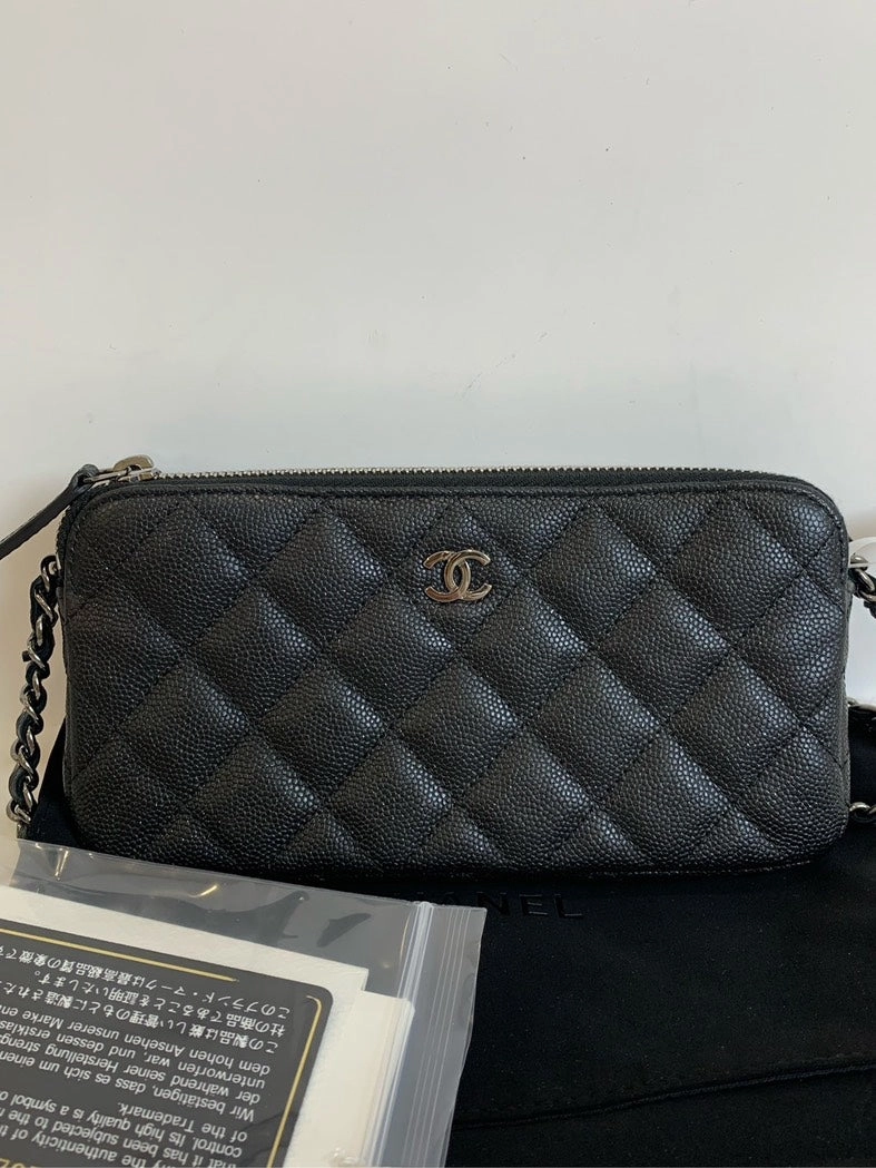 Chanel Quilted Black Leather Crossbody Bag