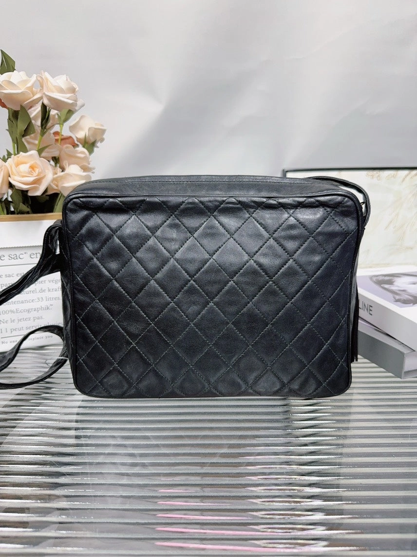 Chanel Quilted Black Leather Crossbody Bag