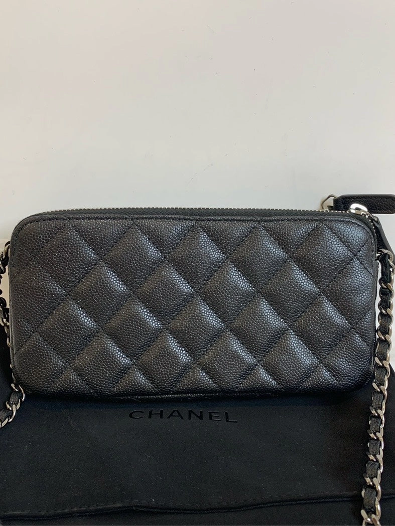 Chanel Quilted Black Leather Crossbody Bag