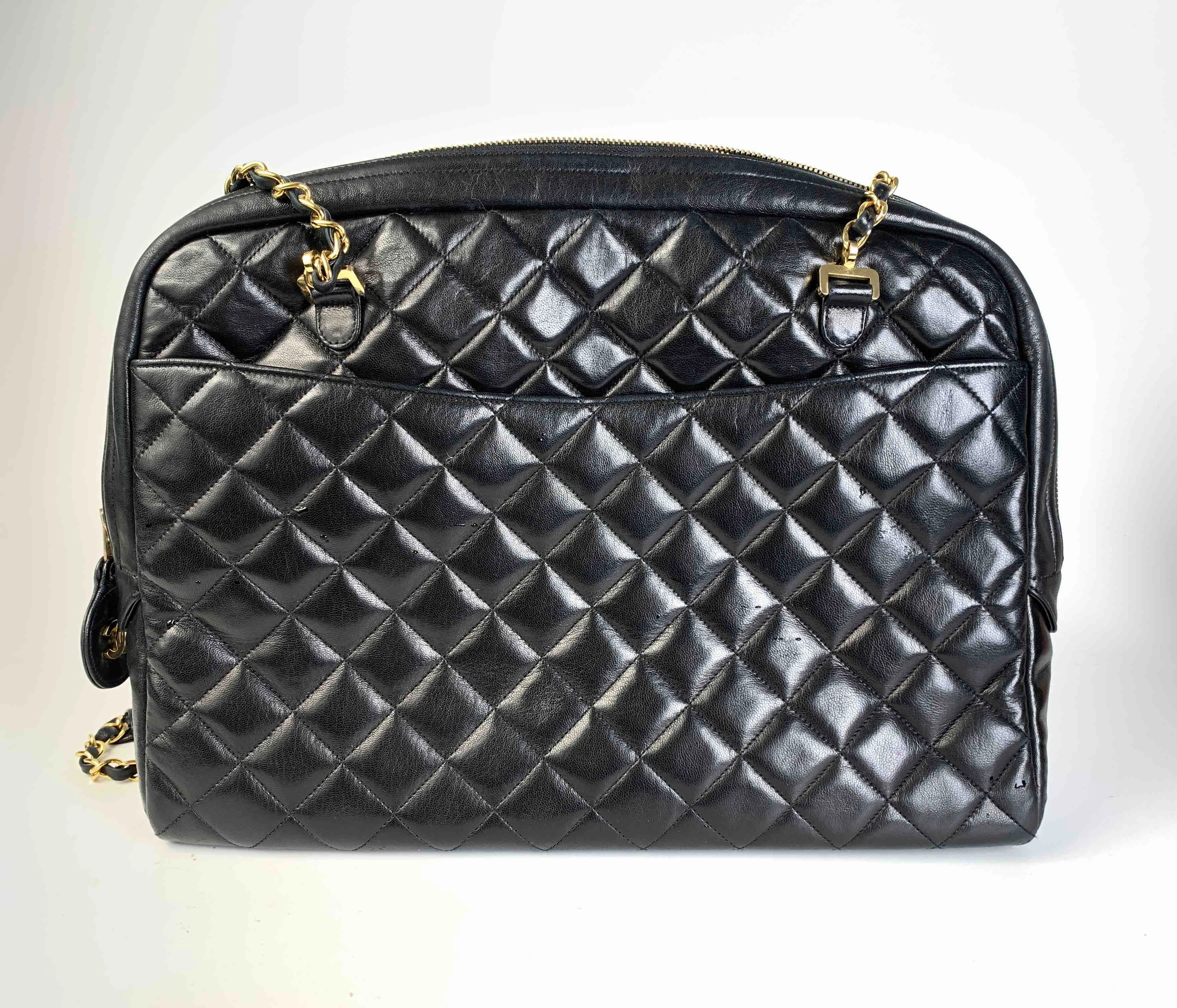 Chanel Quilted Black Leather Shoulder Bag