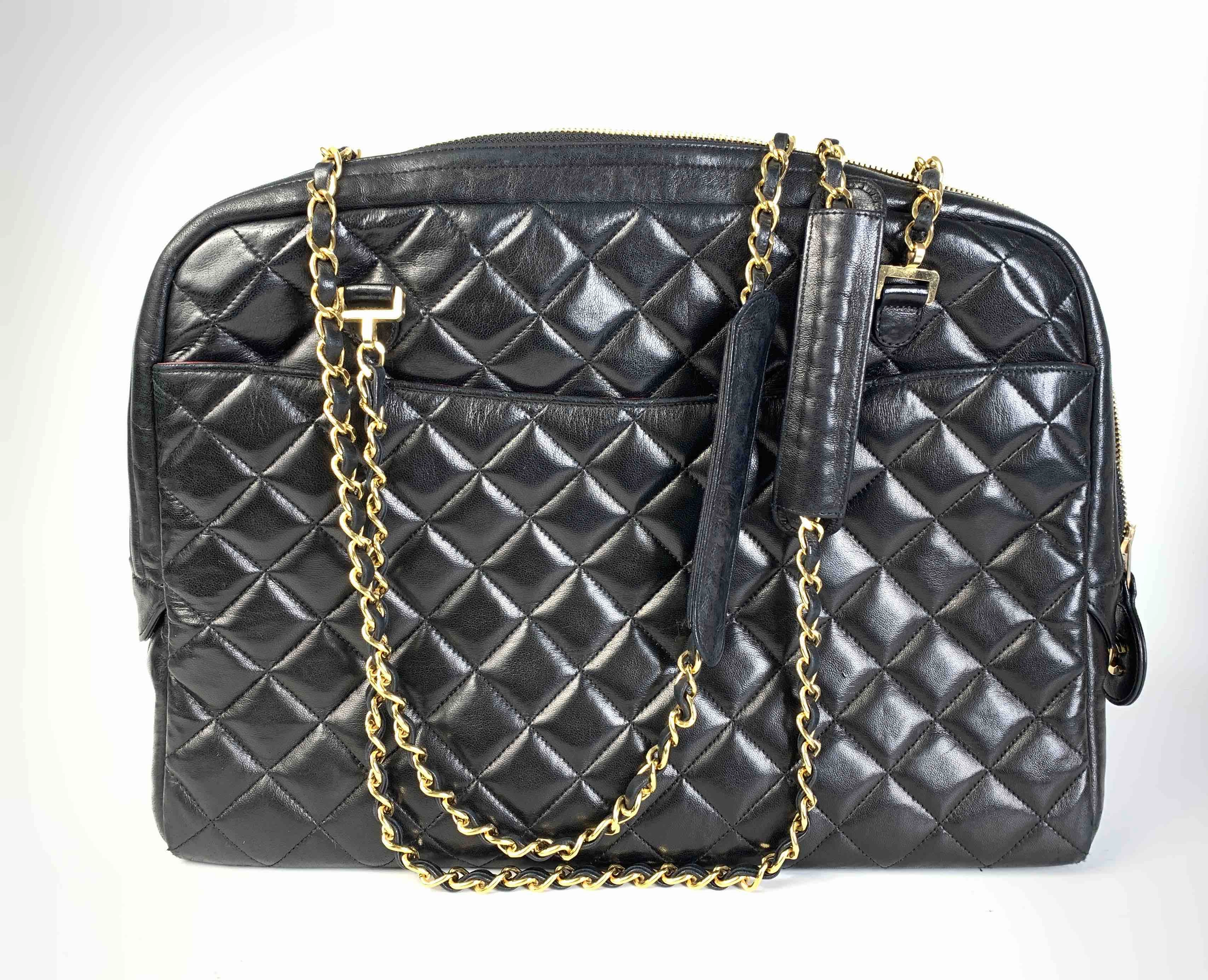 Chanel Quilted Black Leather Shoulder Bag