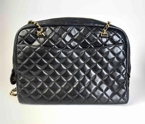 Chanel Quilted Black Leather Shoulder Bag