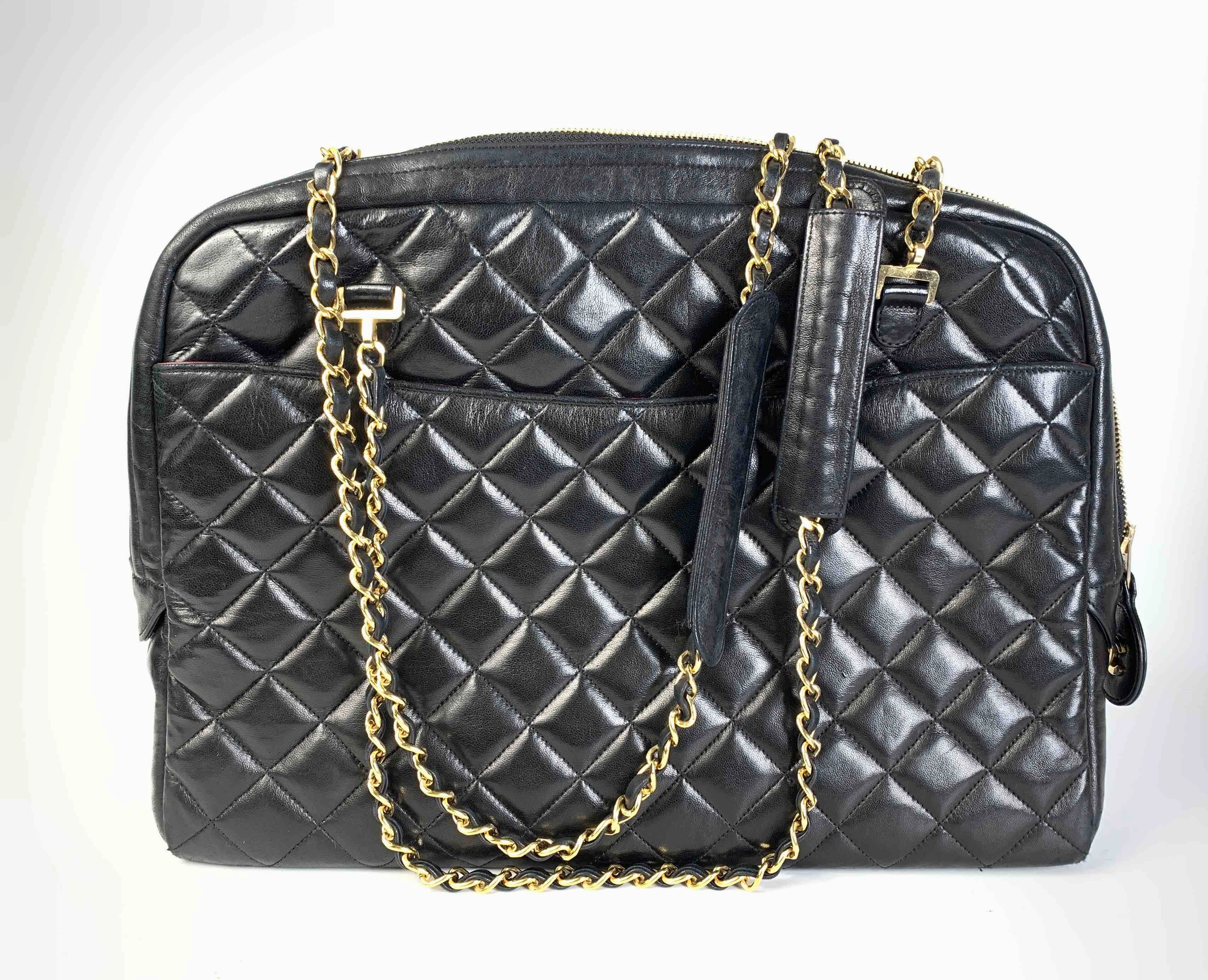 Chanel Quilted Black Leather Shoulder Bag