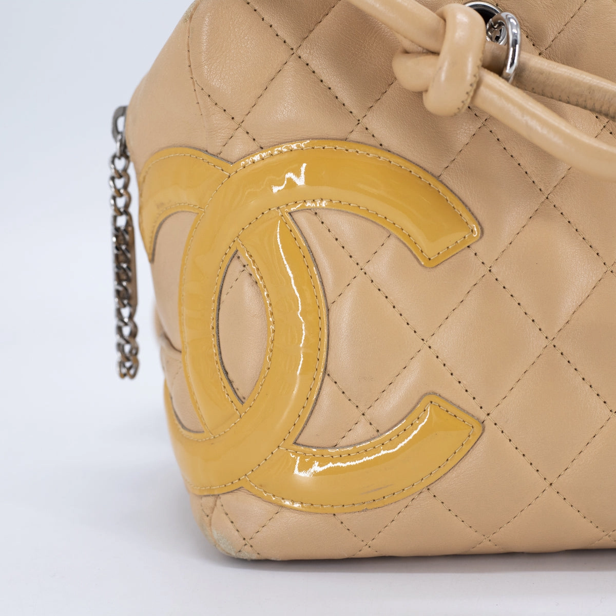 Chanel Quilted Calfskin Top handle Bag Beige