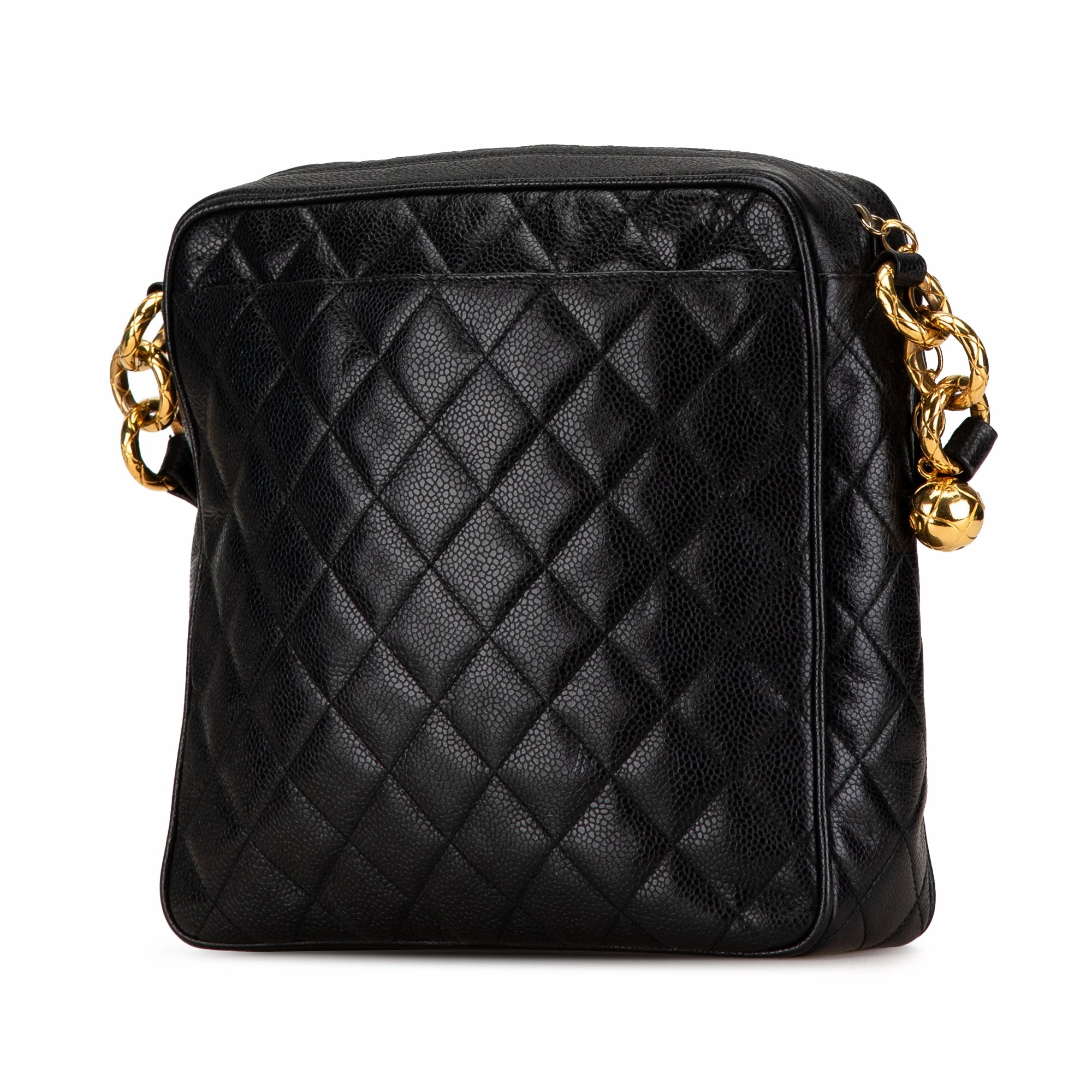 Chanel Quilted Caviar Ball Charm Pocket Crossbody (20834)