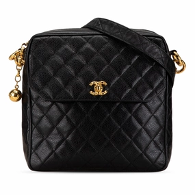 Chanel Quilted Caviar Ball Charm Pocket Crossbody (20834)