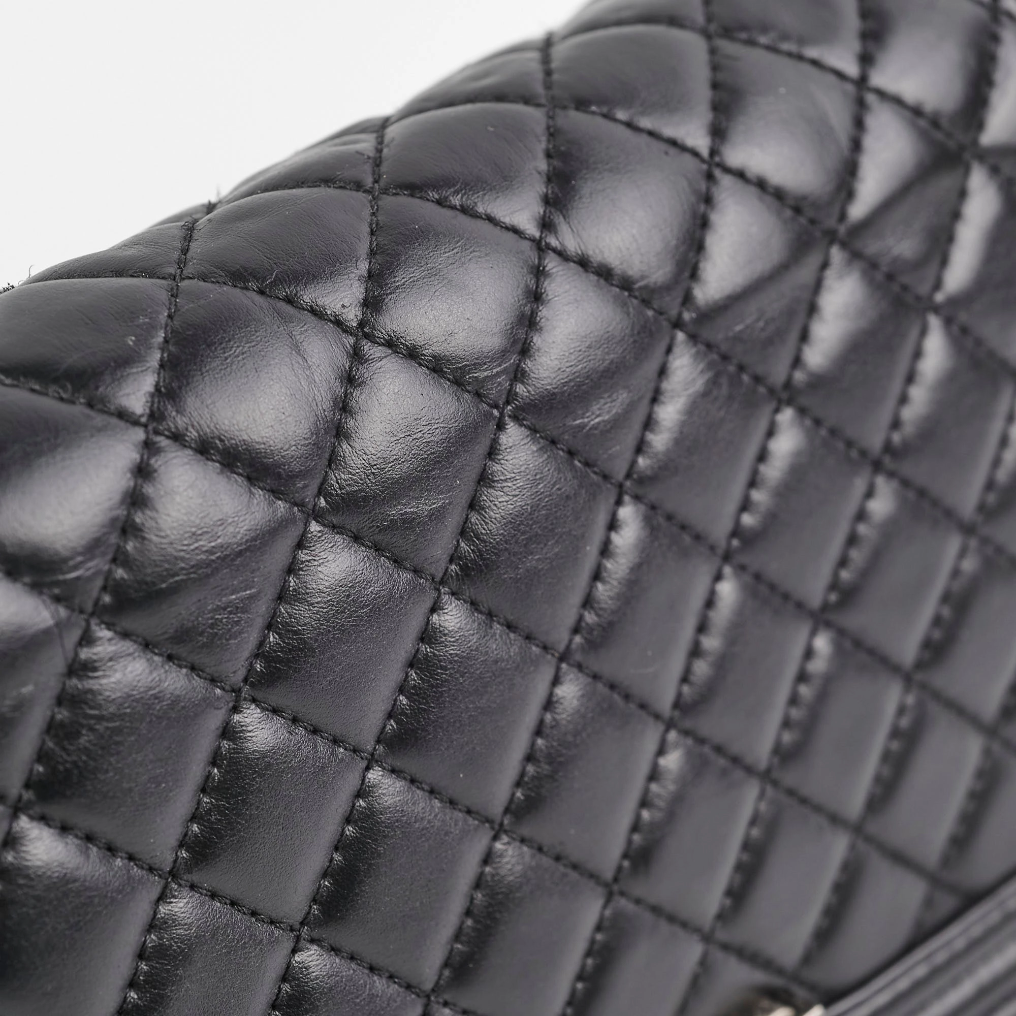 Chanel Quilted Old Medium Boy Black