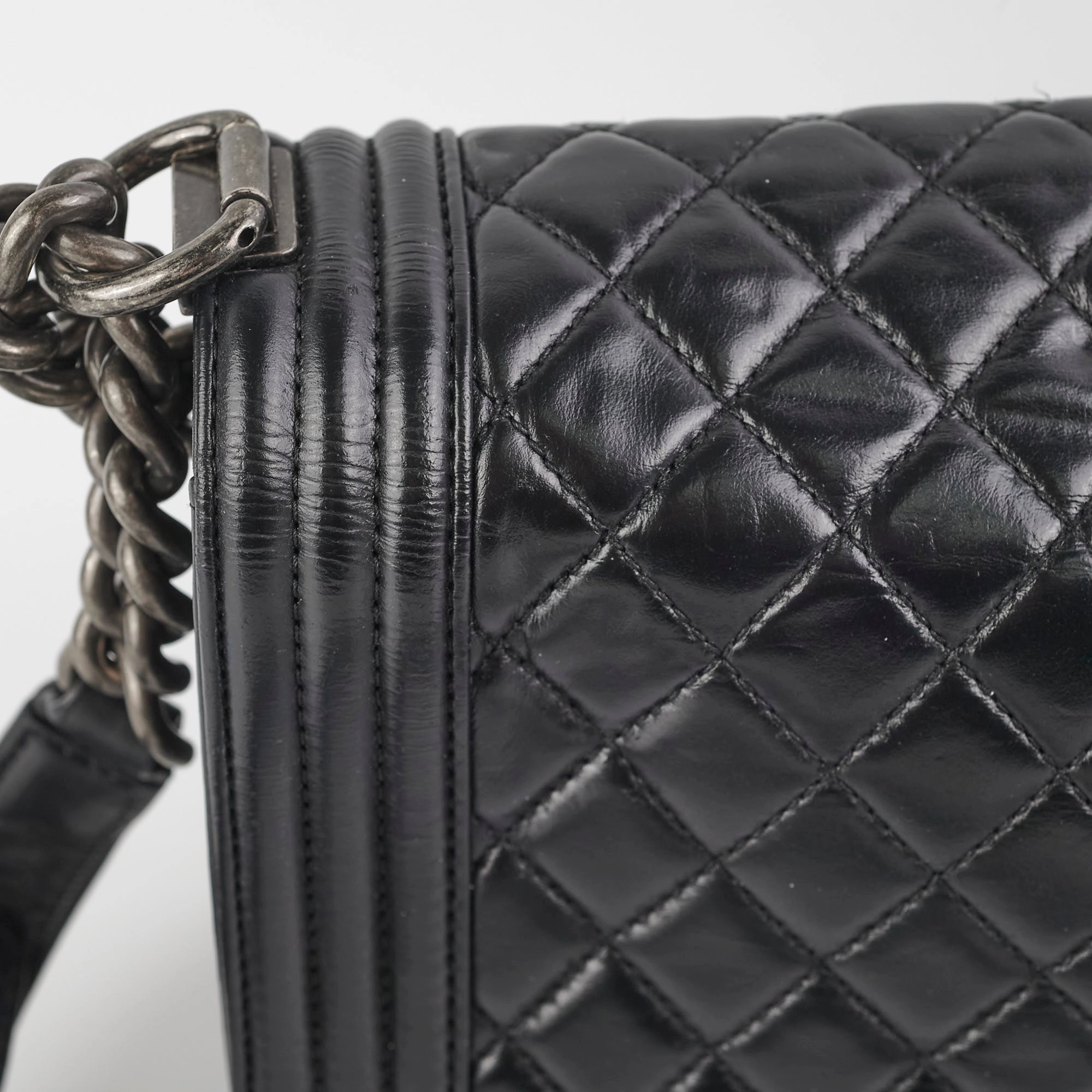 Chanel Quilted Old Medium Boy Black