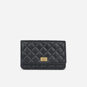 Chanel Re-issue Wallet on Chain Navy Aged Calfskin GHW 2018