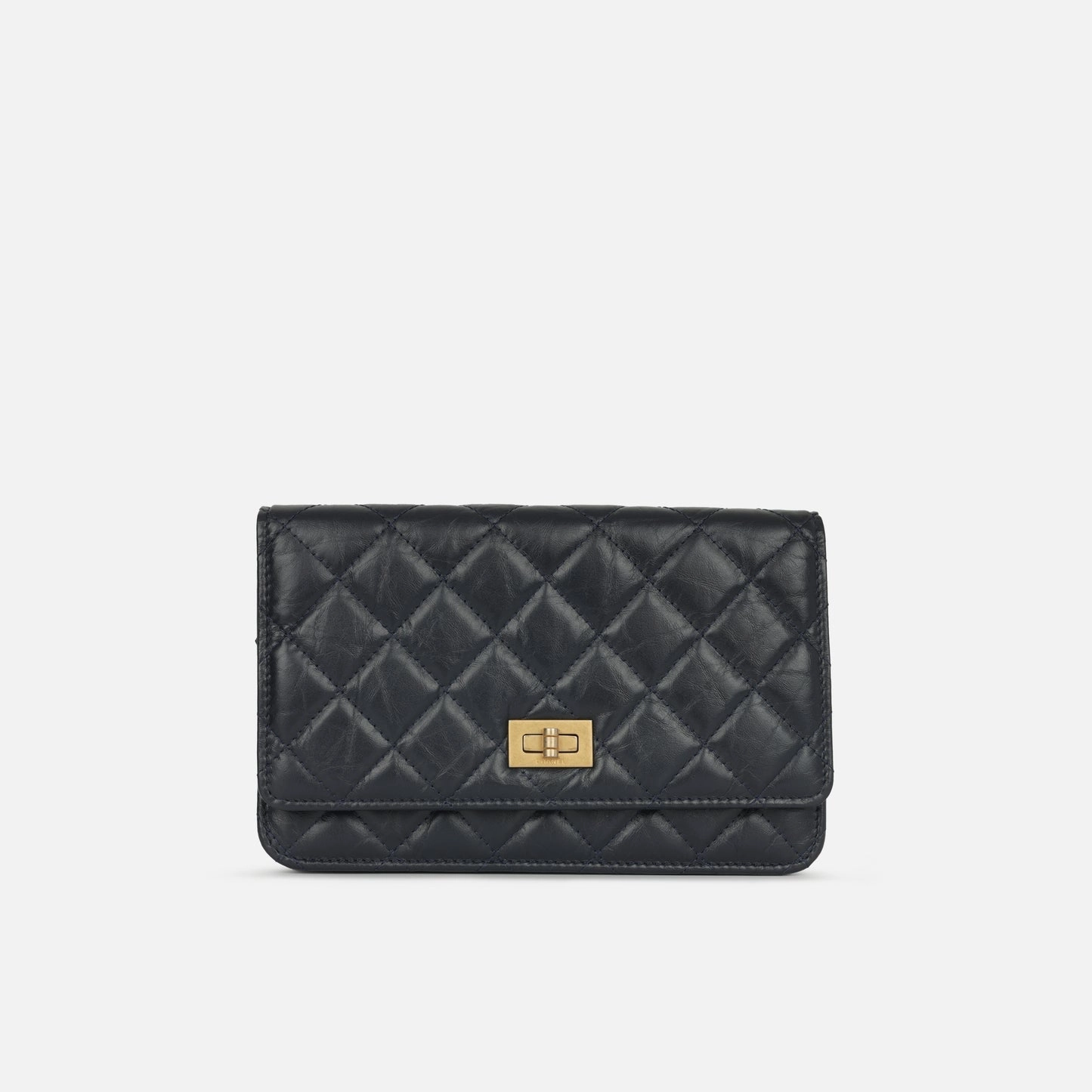 Chanel Re-issue Wallet on Chain Navy Aged Calfskin GHW 2018