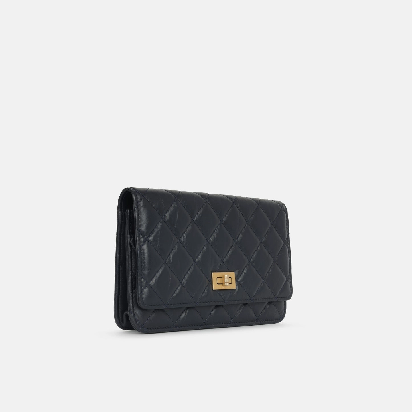 Chanel Re-issue Wallet on Chain Navy Aged Calfskin GHW 2018