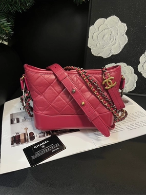 Chanel Rose Red Small Quilted Crossbody Bag