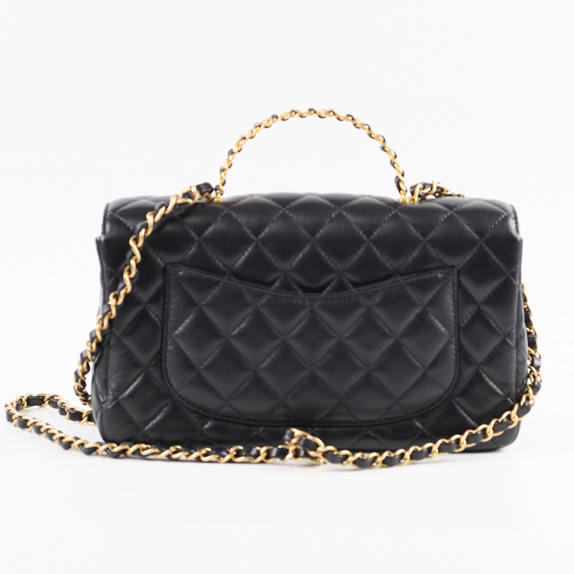 Chanel Seasonal Classic Flap Top Handle Lambskin Black 2024