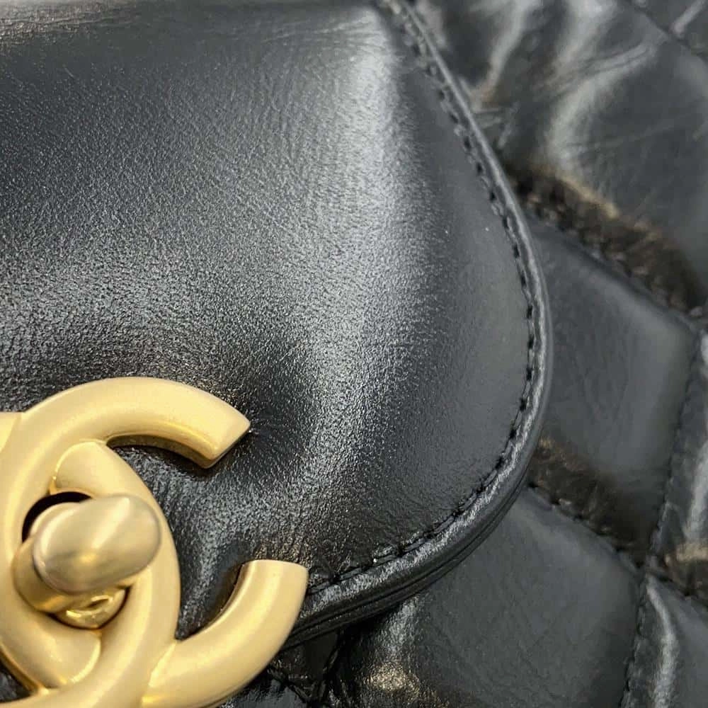 CHANEL Shopping Bag 2way Shoulder Bag BlackAS4416 Shiny Calf Leather Size Mini