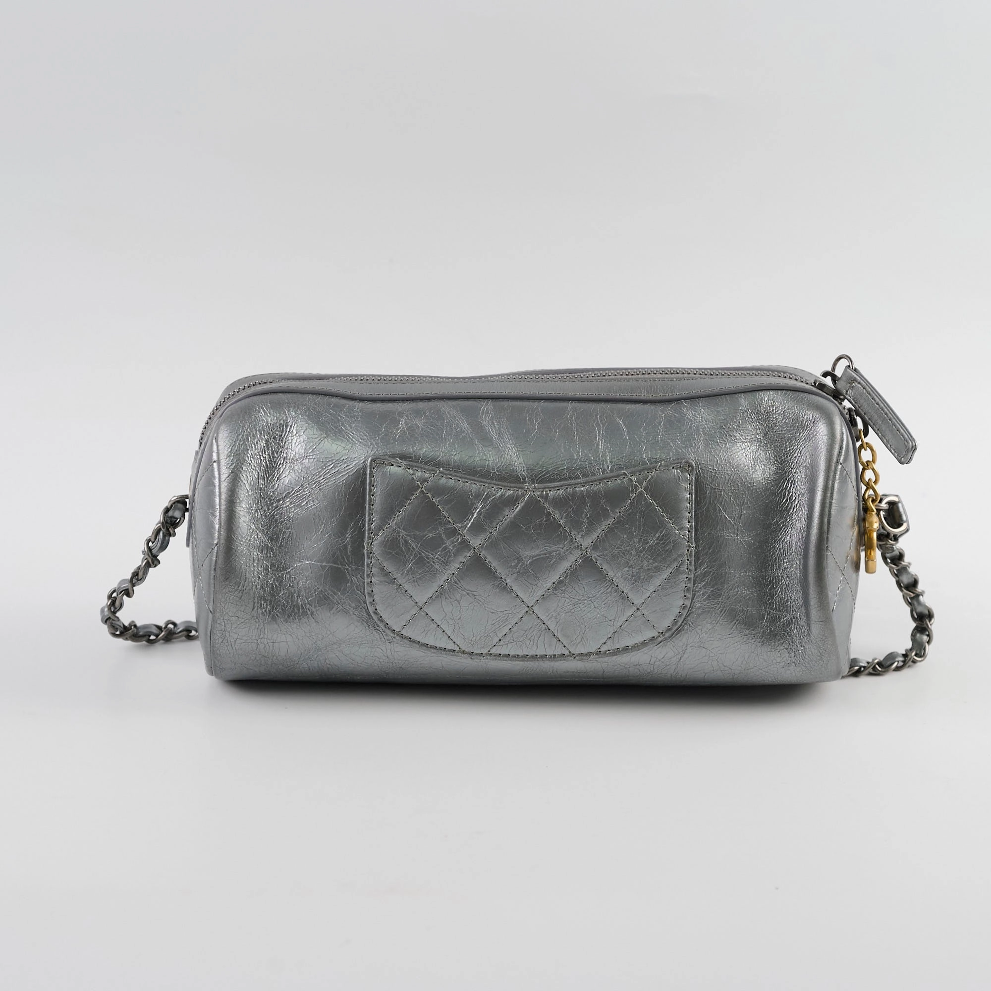 Chanel Signature Bowing Bag Crumpled Metallic Calfskin
