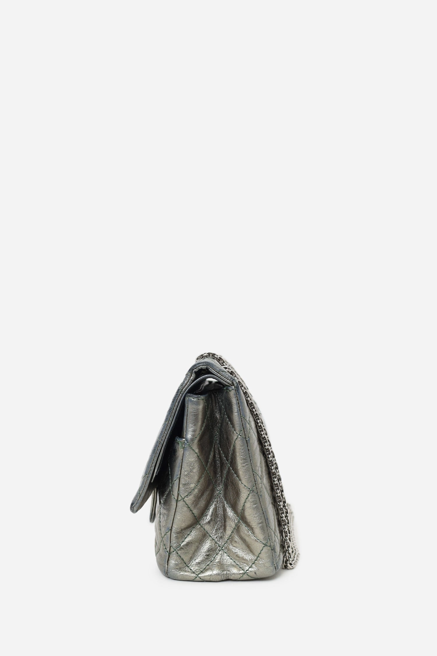 Chanel Silver Metallic Reissue 226 Double Flap Bag (As Is)