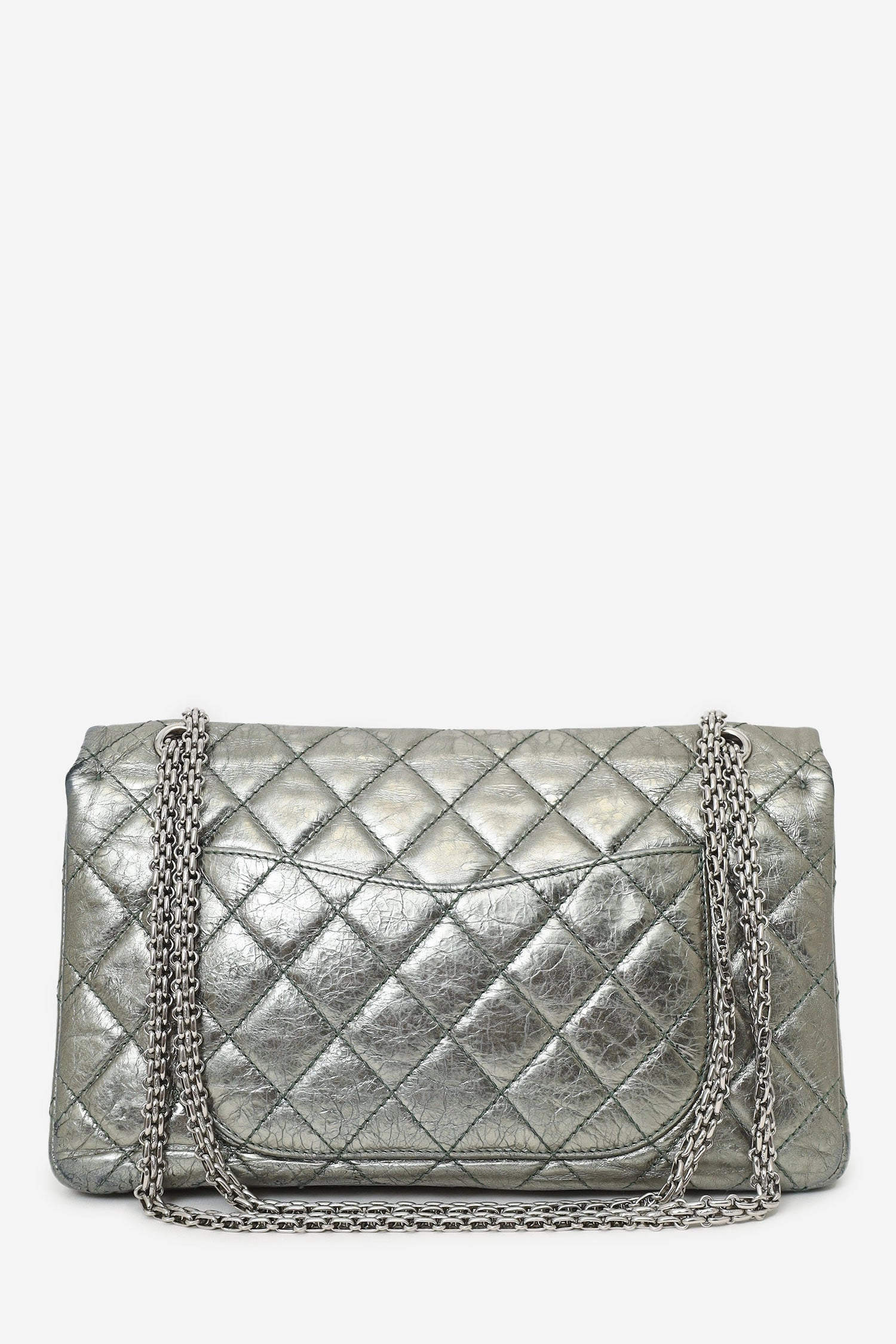 Chanel Silver Metallic Reissue 226 Double Flap Bag (As Is)