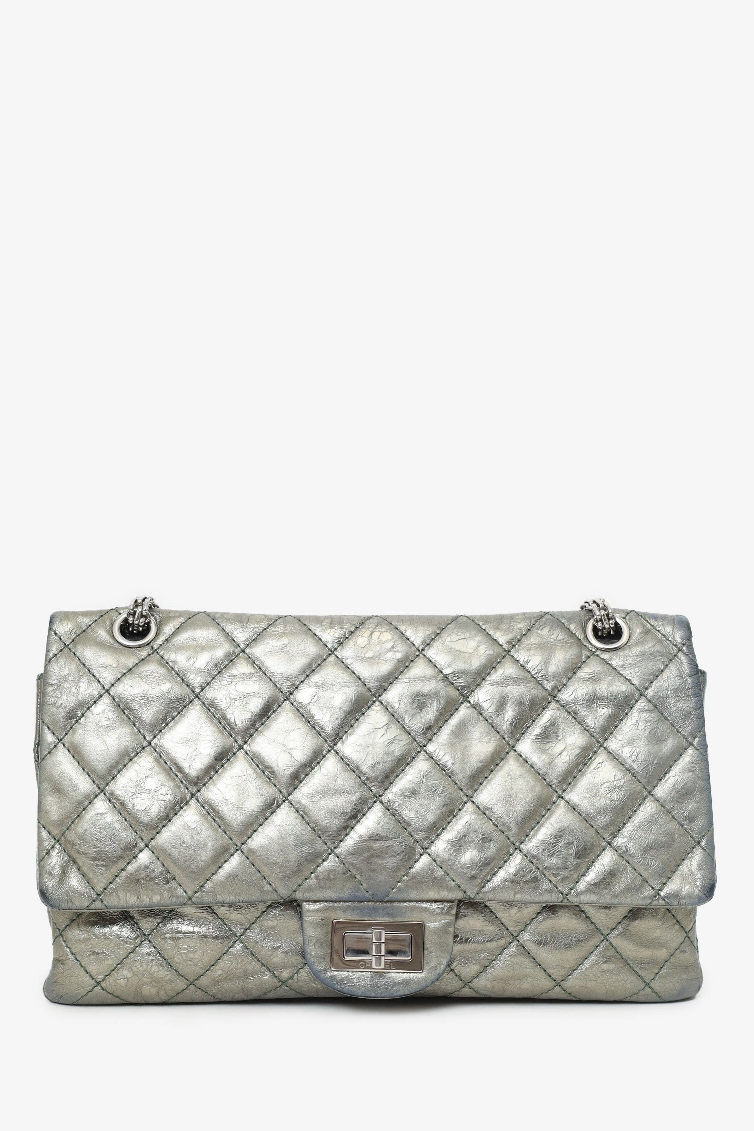 Chanel Silver Metallic Reissue 226 Double Flap Bag (As Is)