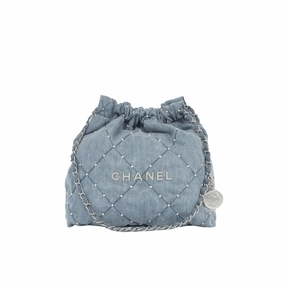 Chanel Small 22 Tote - Blue denim (NWT)