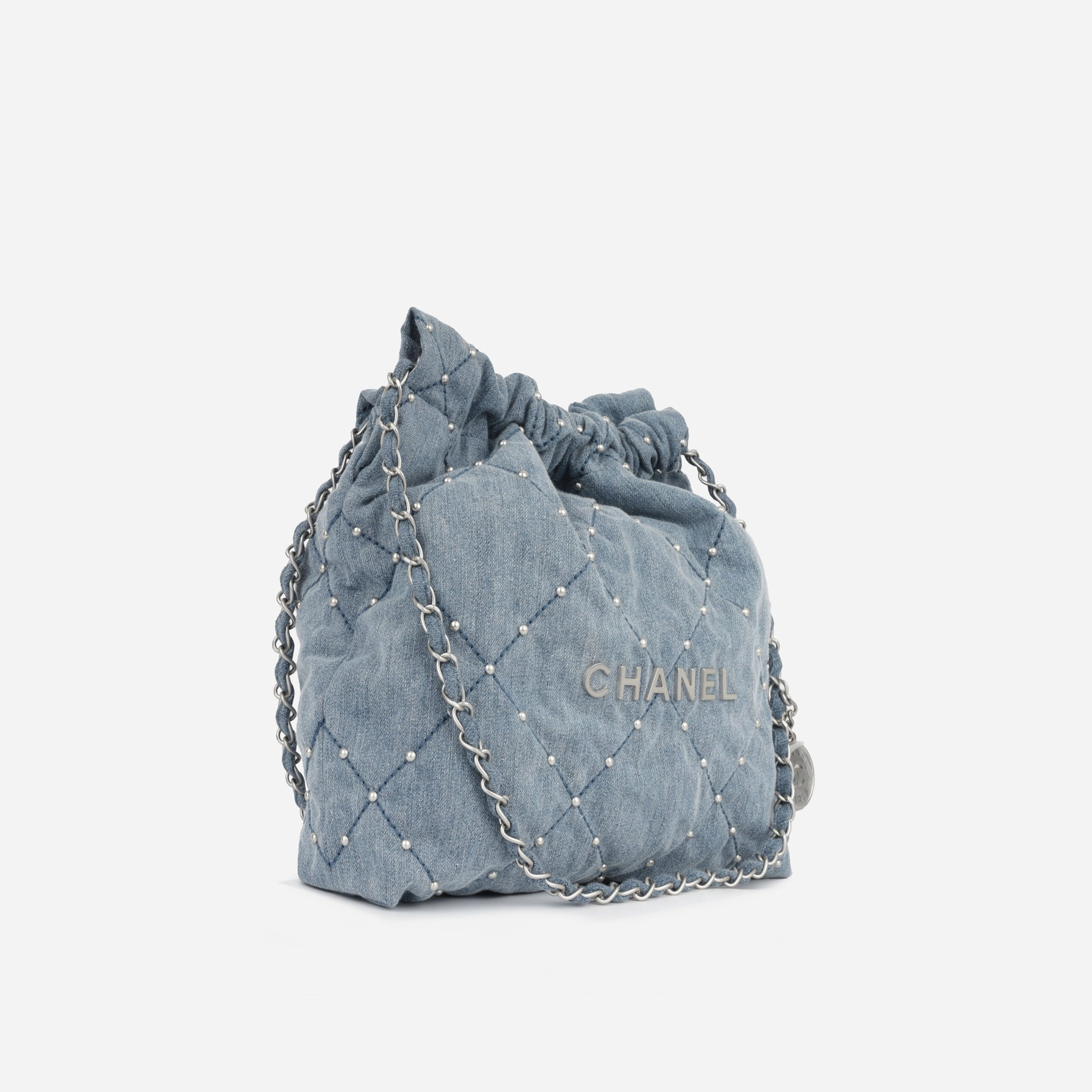 Chanel Small 22 Tote - Blue denim (NWT)