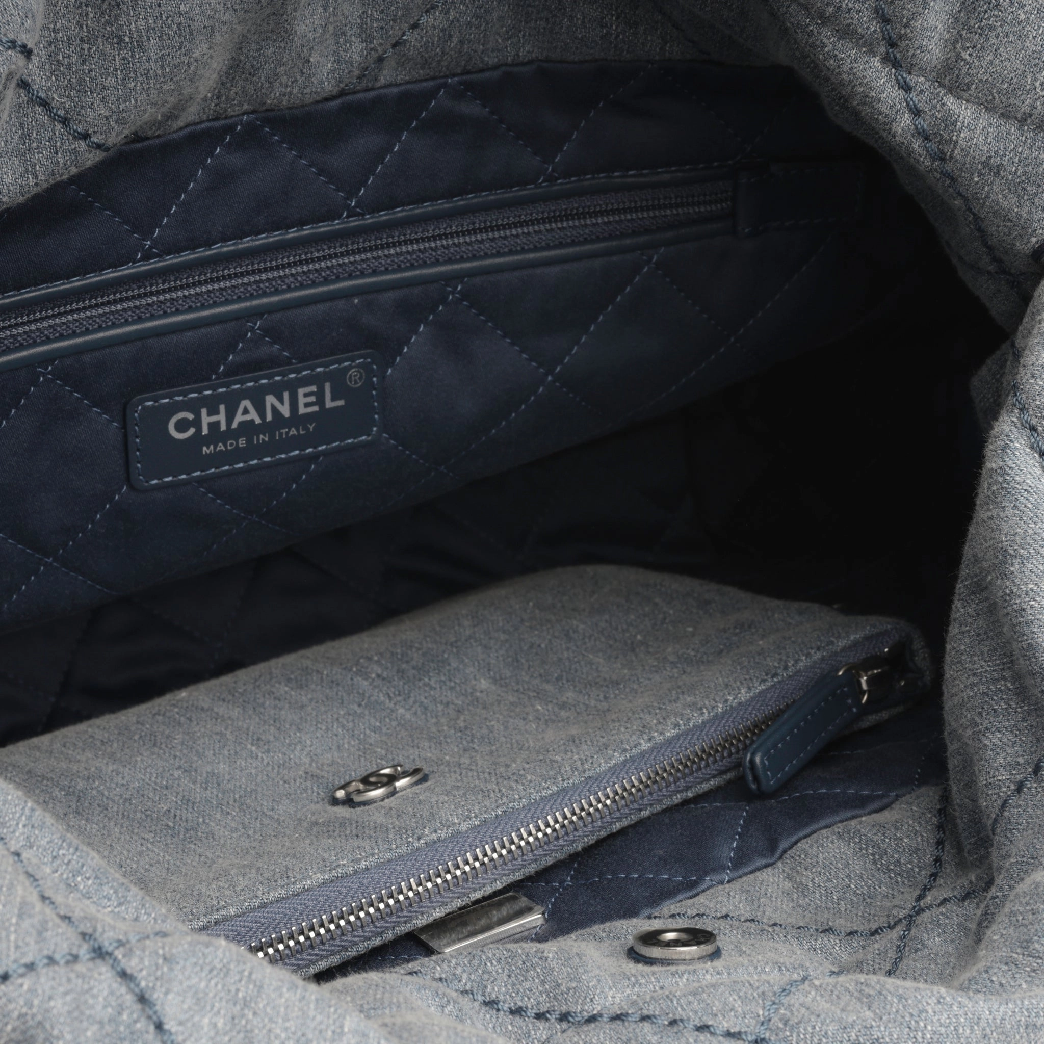 Chanel Small 22 Tote - Blue denim (NWT)