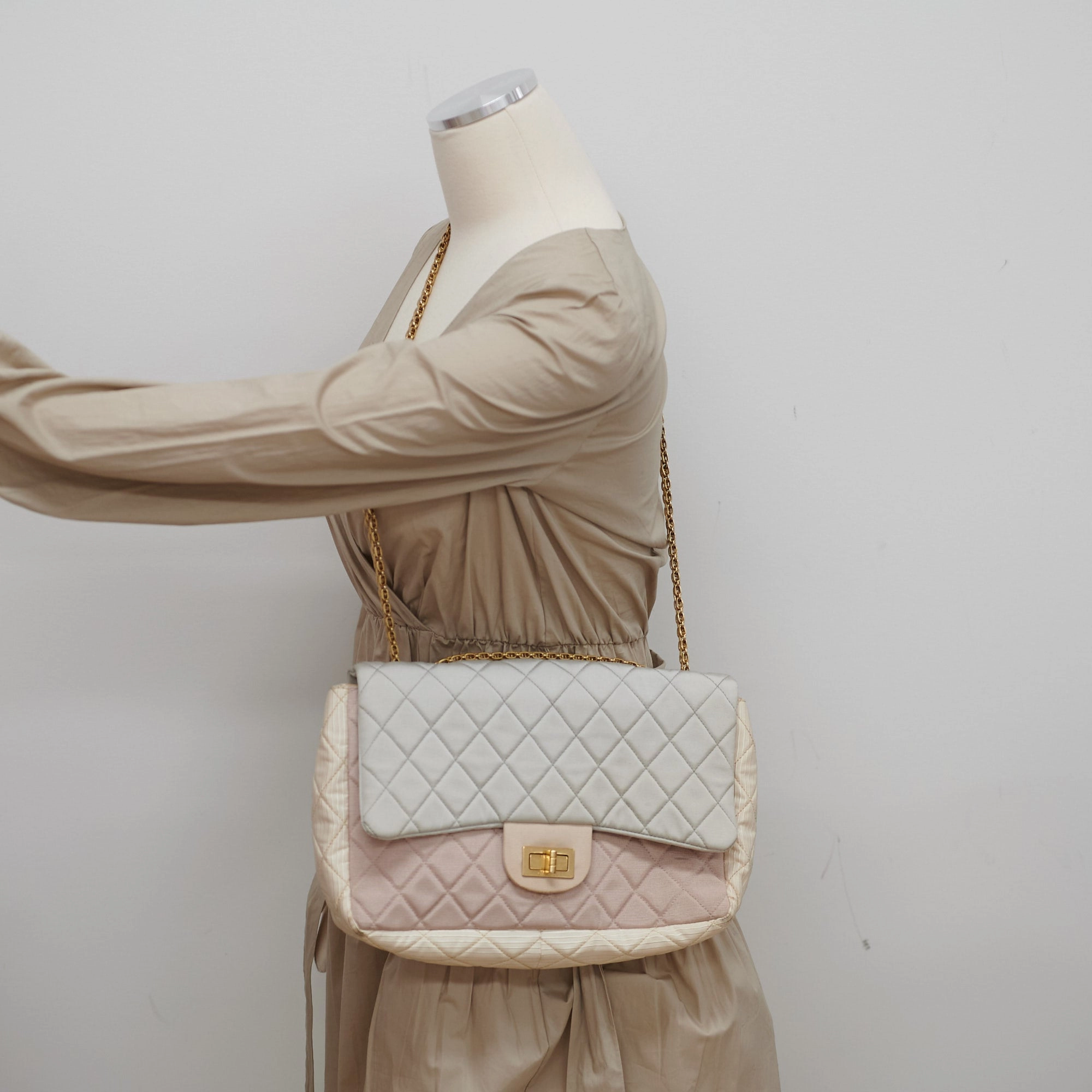 Chanel Tri-Color Microfiber Reissue Jumbo Flap Bag
