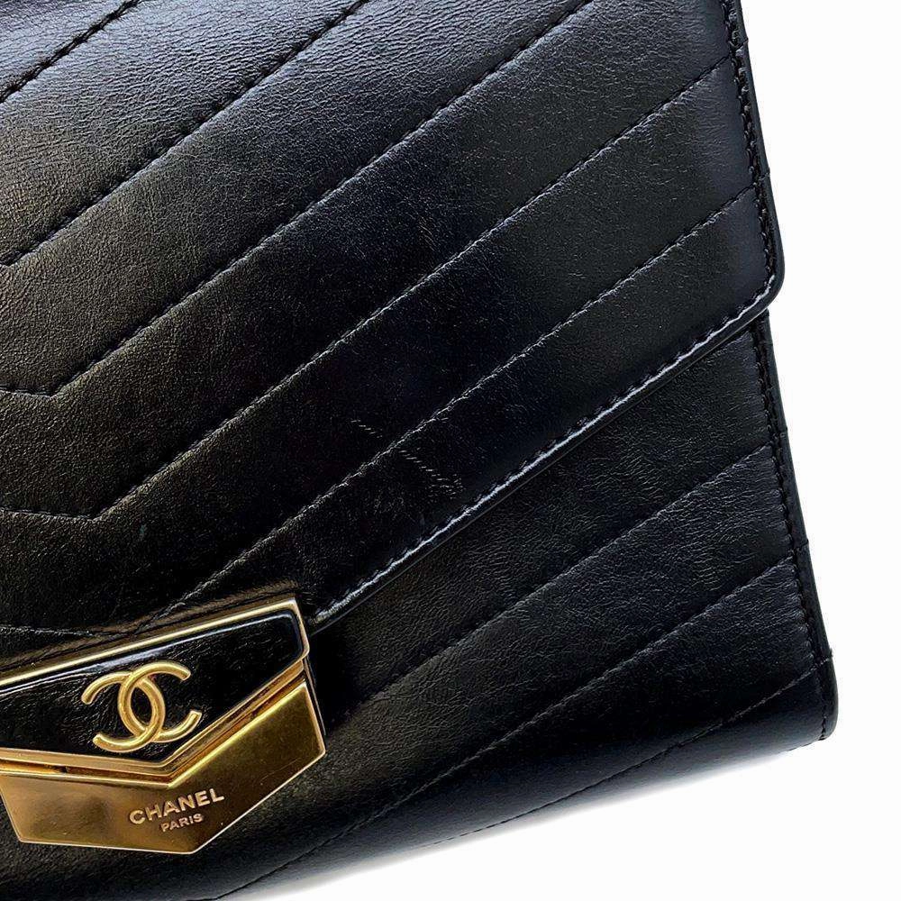 CHANEL V Stitch ChainShoulder BlackA57491 Leather