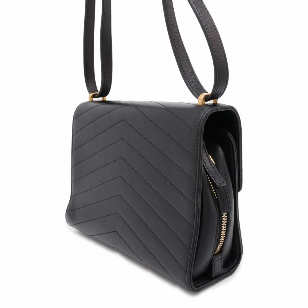 CHANEL V Stitch ChainShoulder BlackA57491 Leather