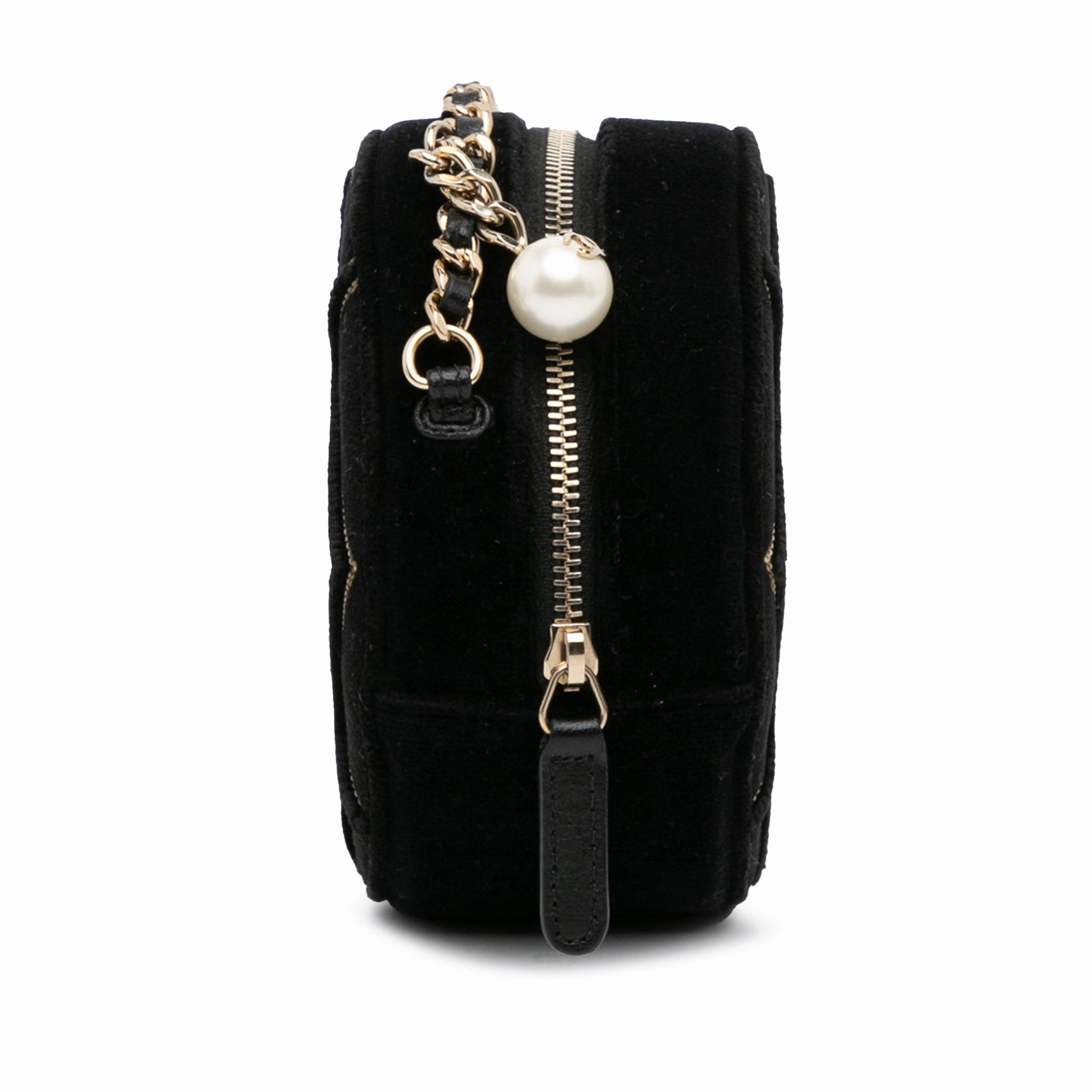 Chanel Velvet Pearl Sequin Round Crossbody