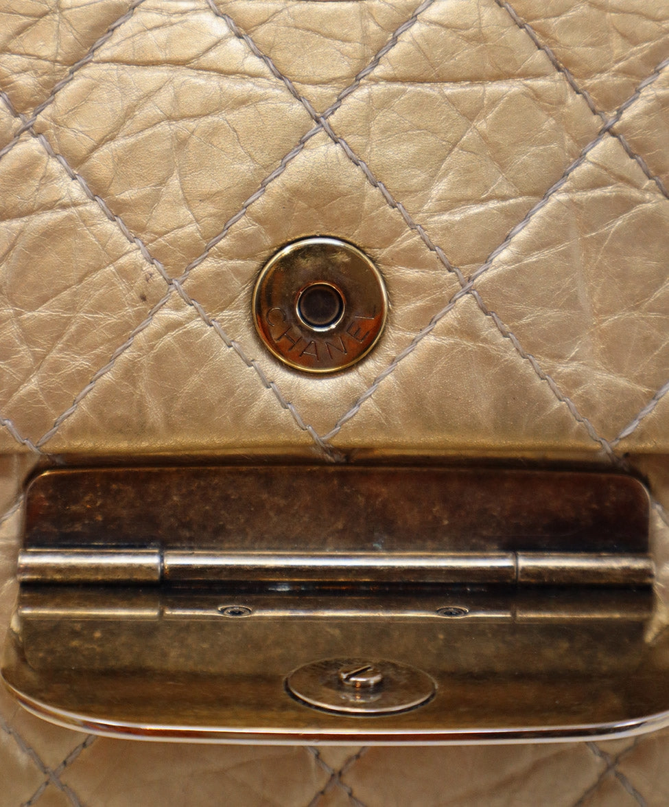 Chanel Vintage Gold Aged Calfskin Shoulder Bag