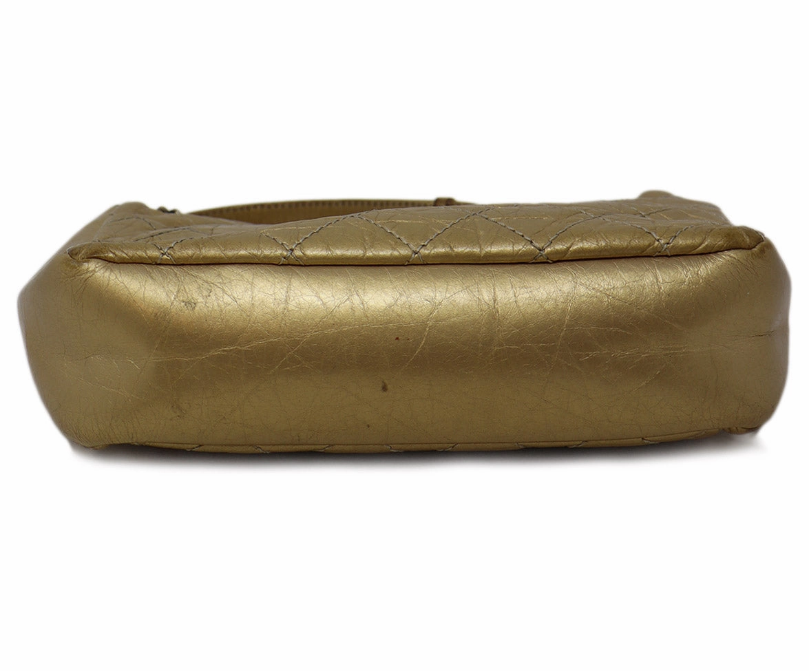 Chanel Vintage Gold Aged Calfskin Shoulder Bag