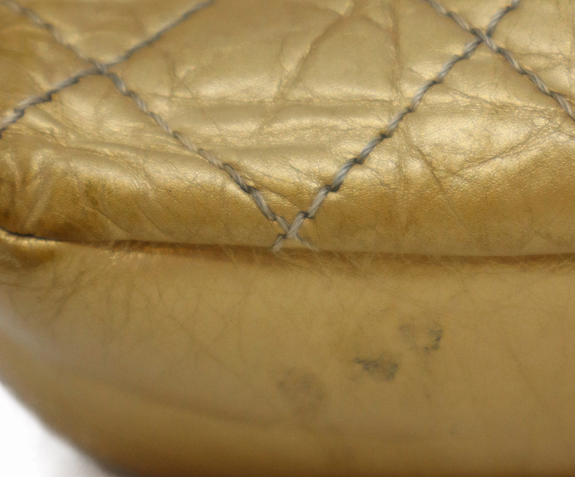 Chanel Vintage Gold Aged Calfskin Shoulder Bag