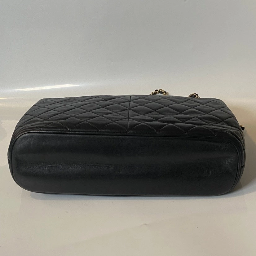 Chanel Vintage Quilted Black Shoulder Bag