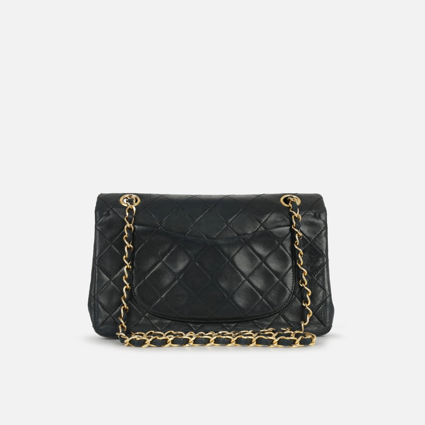 Chanel Vintage Small Classic Flap Bag Black Lambskin GHW