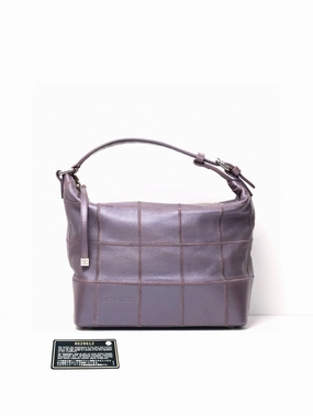 Chanel Violet Shimmer Box Bag Very Good Condition Leather Shoulder Bag