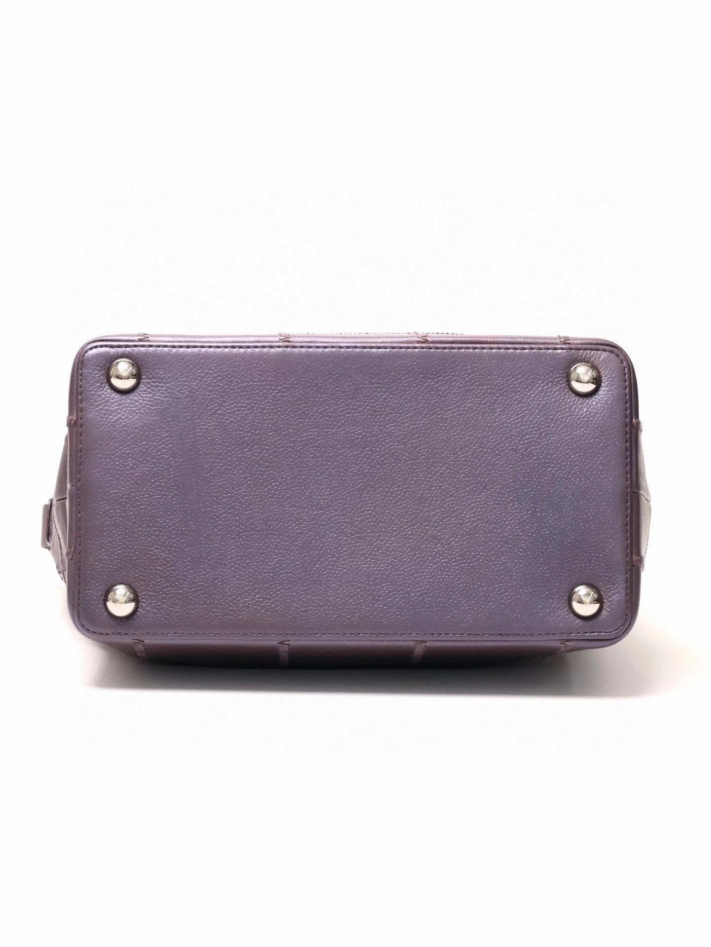 Chanel Violet Shimmer Box Bag Very Good Condition Leather Shoulder Bag