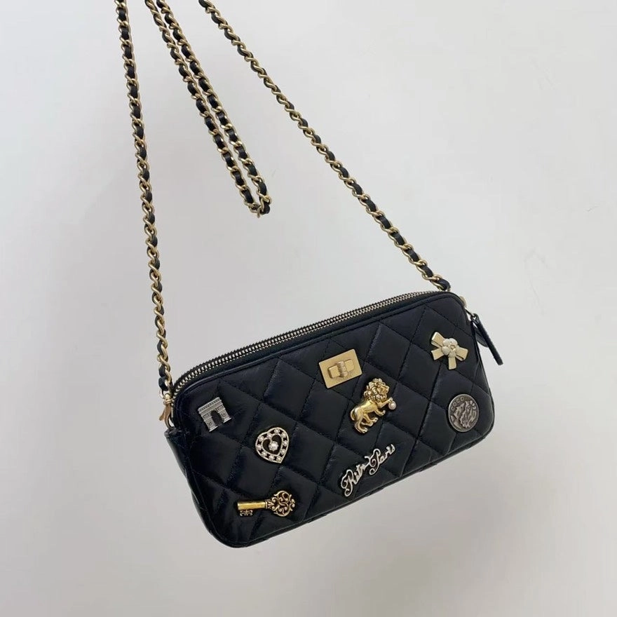 Chanel WOC Wallet on Chain Black Quilted Leather Crossbody Bag