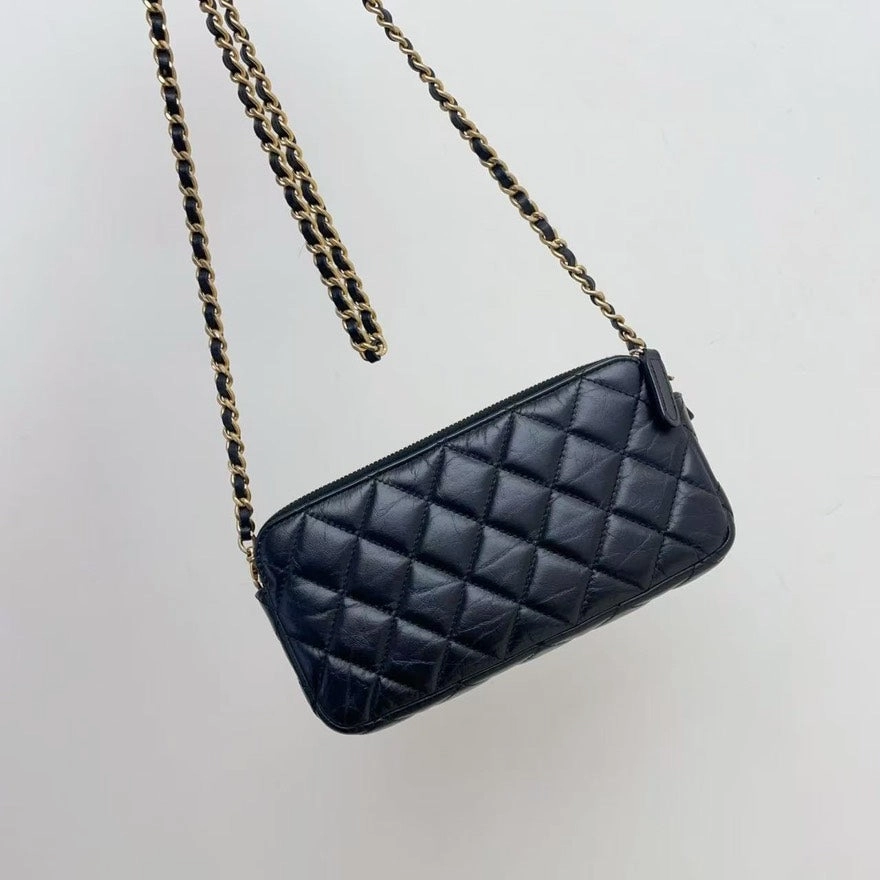 Chanel WOC Wallet on Chain Black Quilted Leather Crossbody Bag