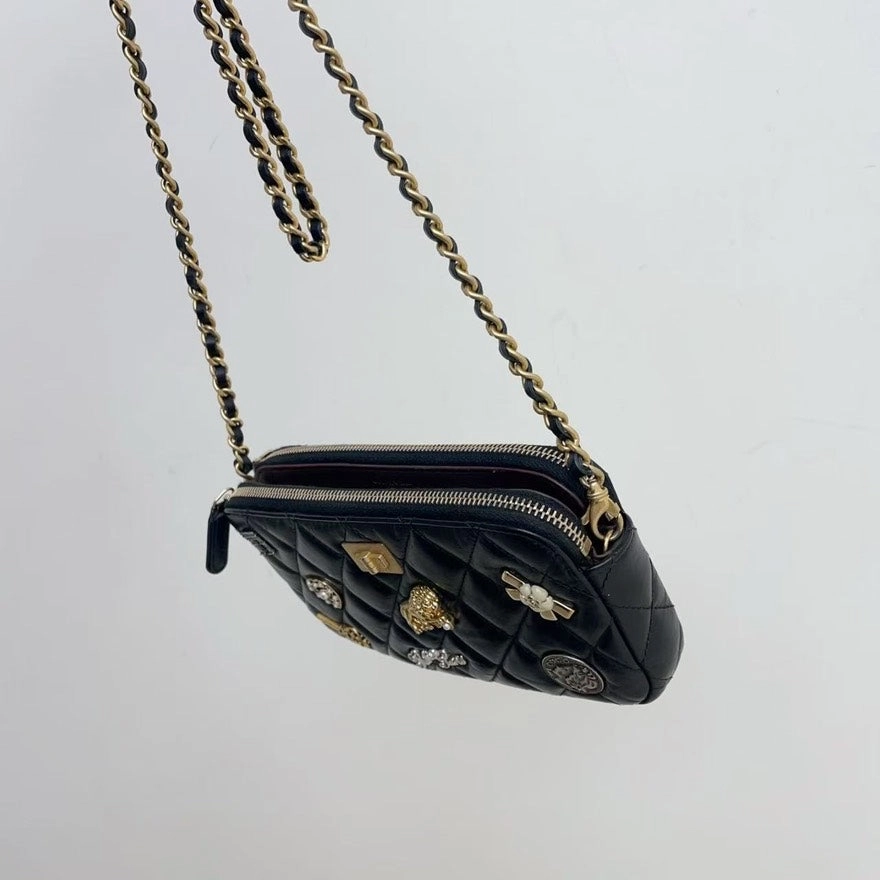 Chanel WOC Wallet on Chain Black Quilted Leather Crossbody Bag